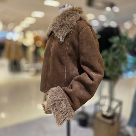 퍼카라집업무스탕점퍼