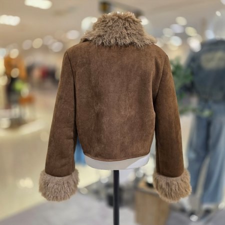 퍼카라집업무스탕점퍼