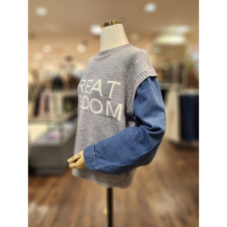 그레이트배색니트티셔츠