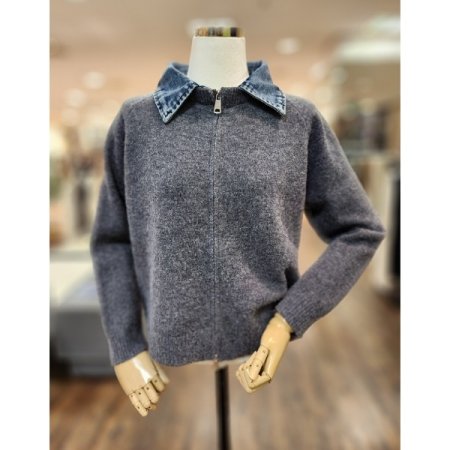 데님지퍼가디건