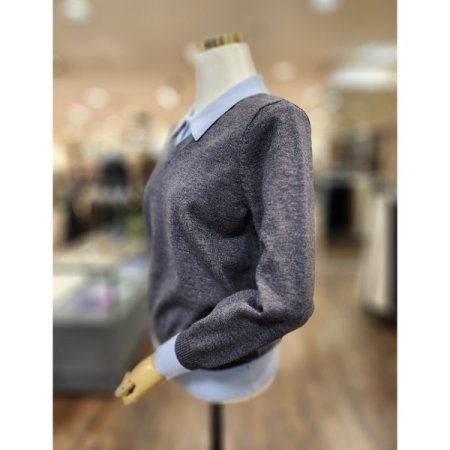 배색모던카라니트