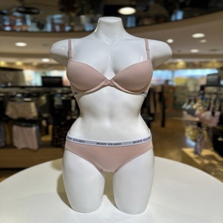 핑크베이지 면 브라 햄팬티세트