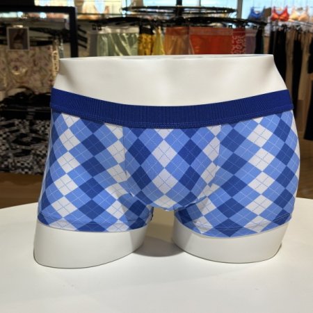 블루 아가일체크 남성드로드