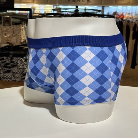 블루 아가일체크 남성드로드