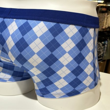 블루 아가일체크 남성드로드