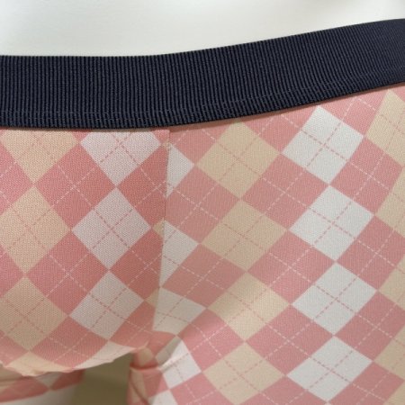 핑크 아가일체크 남성드로드