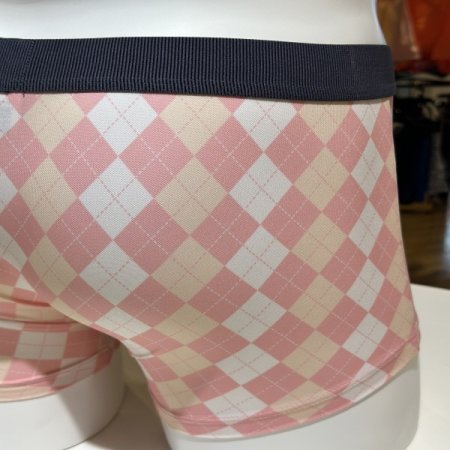 핑크 아가일체크 남성드로드