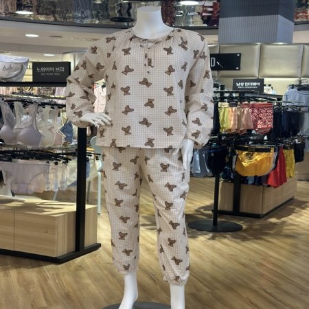 간절기 면 곰돌이 여성 잠옷세트