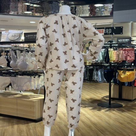 간절기 면 곰돌이 여성 잠옷세트