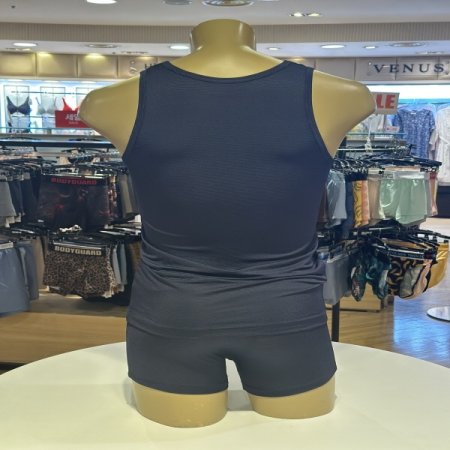 네이비 인견 남성런닝 드로즈 세트