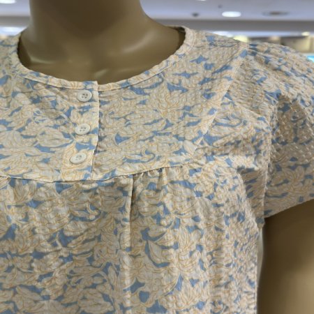 플랫소매 잠옷 원피스