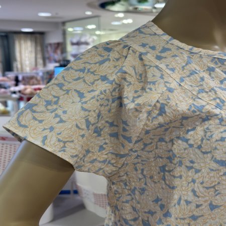 플랫소매 잠옷 원피스