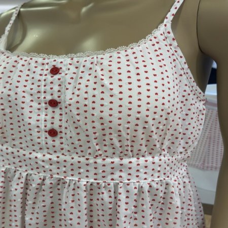 하트 롱원피스 면잠옷 실내복