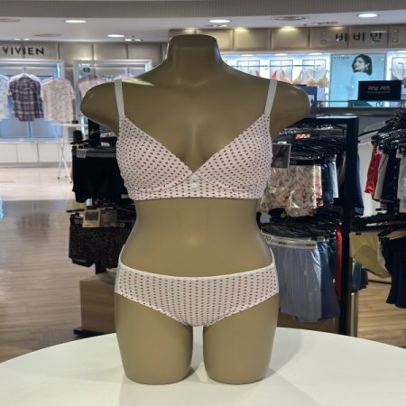 하트 레이온 노와이어브라 햄팬티세트