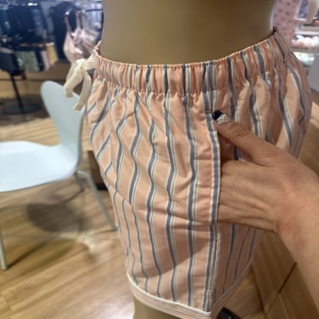 스트라이프 도비직 여성 파자마반바지