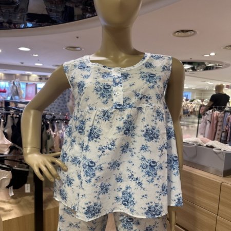 아사면 민소매 반바지 잠옷세트