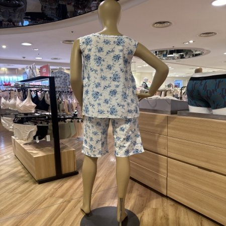 아사면 민소매 반바지 잠옷세트