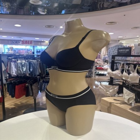 블랙 캐쥬얼 브라 햄팬티 세트