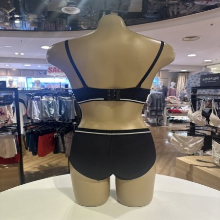 블랙 캐쥬얼 브라 햄팬티 세트