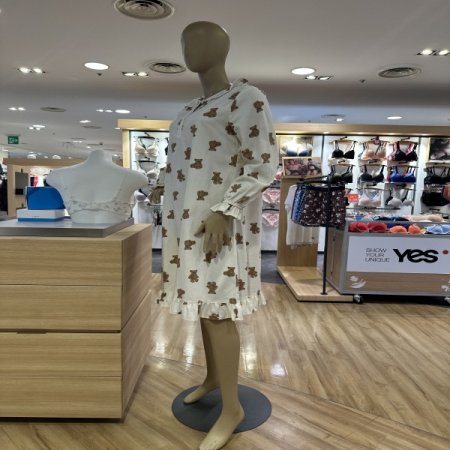 면 큐티 곰돌이 원피스 잠옷