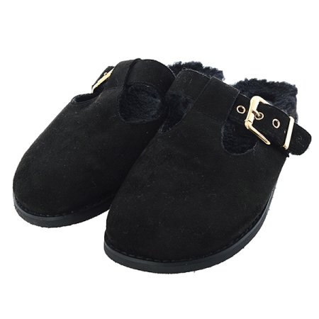 버클 스웨이드 뮬 클로그