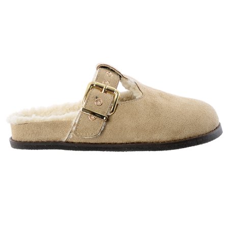 버클 스웨이드 뮬 클로그