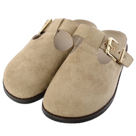 버클 스웨이드 뮬 클로그