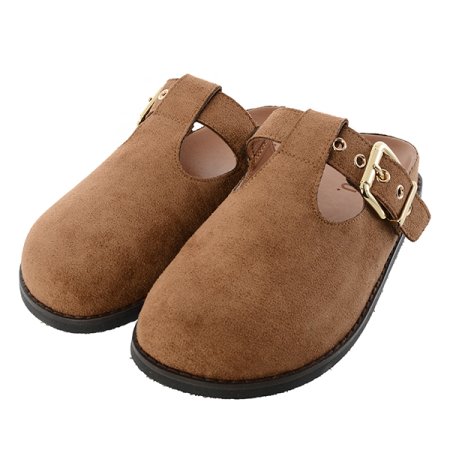 버클 스웨이드 뮬 클로그