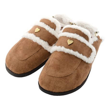 하트 퍼 스웨이드 뮬 클로그