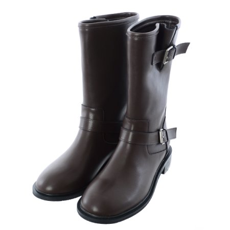 더블 버클 스트랩 미들부츠