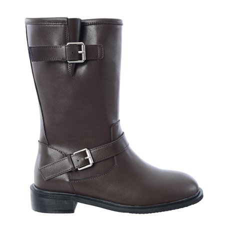 더블 버클 스트랩 미들부츠