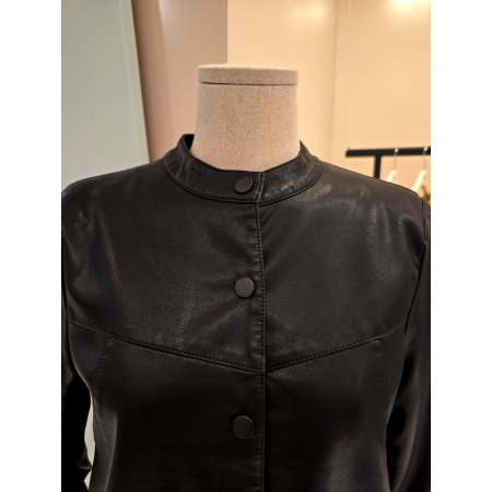 레더 밴딩 크롭자켓