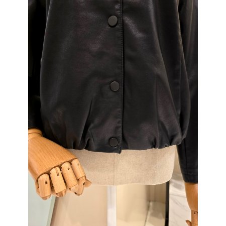 레더 밴딩 크롭자켓