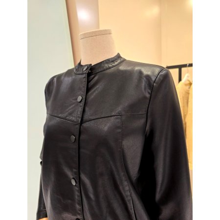 레더 밴딩 크롭자켓