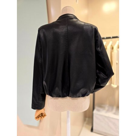 레더 밴딩 크롭자켓