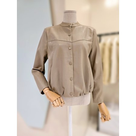 레더 밴딩 크롭자켓