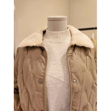 밍크카라 덕다운 퀼팅자켓