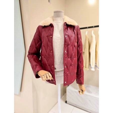 밍크카라 덕다운 퀼팅자켓