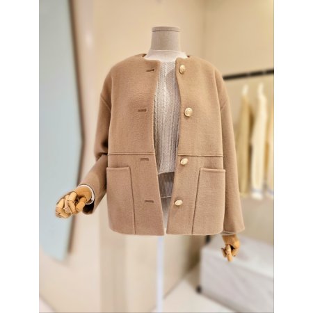 라운드 아웃포켓 울자켓