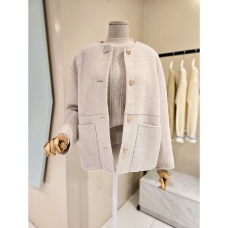 라운드 아웃포켓 울자켓