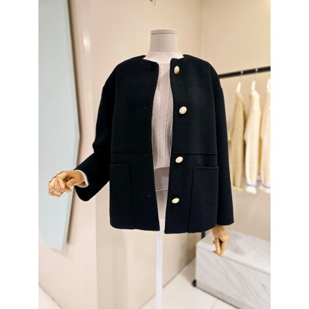 라운드 아웃포켓 울자켓