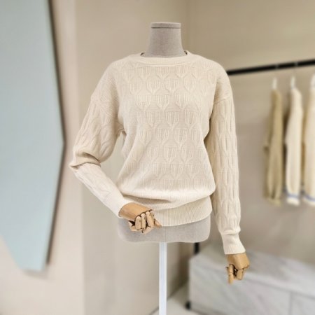 심플 라운드 케이블 니트