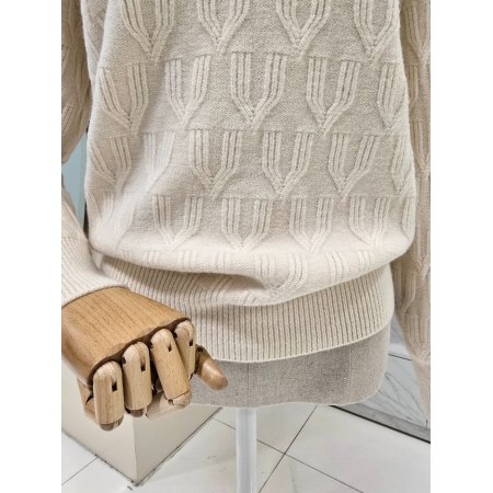 심플 라운드 케이블 니트