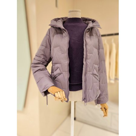 후드 옆주름 덕다운 패딩점퍼