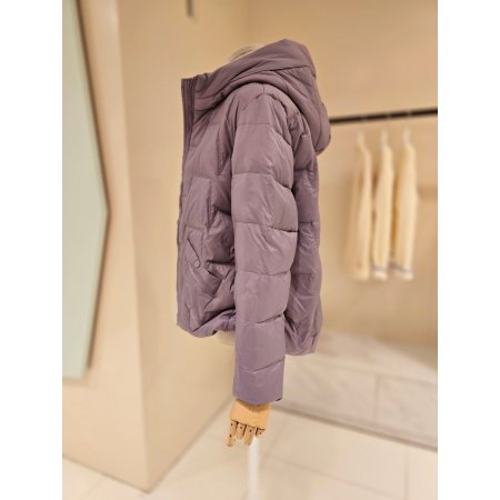 후드 옆주름 덕다운 패딩점퍼