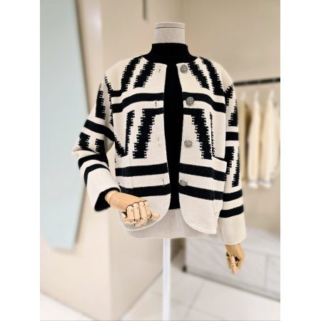 아웃포켓 라운드 자켓