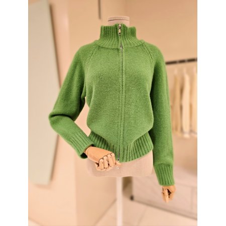 하이넥 집업 니트 가디건