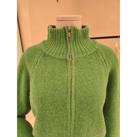 하이넥 집업 니트 가디건