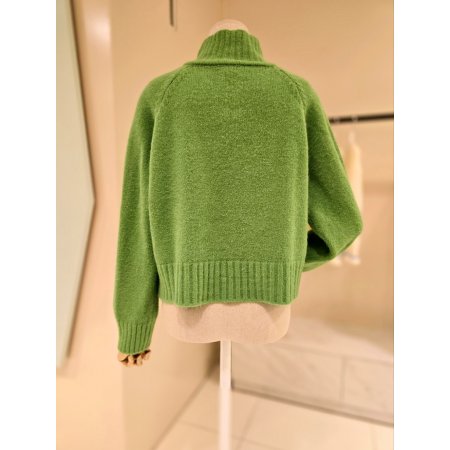 하이넥 집업 니트 가디건