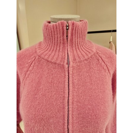 하이넥 집업 니트 가디건